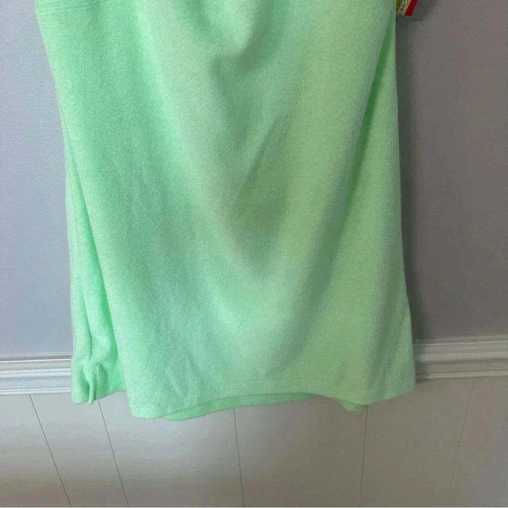 Xhilaration Juniors Neon Green Terry Cloth Halter Top Swim Dress Sz L (8-10) NWT